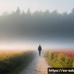 중독상담사로서 성공한 사례 인터뷰 - **Prompt: The First Spark of Hope**
    A solitary individual, seen from a respectful distance and f...