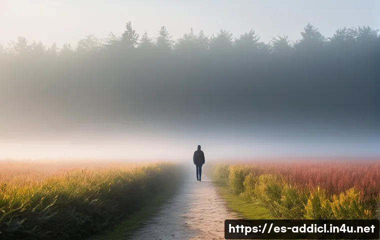 중독상담사로서 성공한 사례 인터뷰 - **Prompt: The First Spark of Hope**
A solitary individual, seen from a respectful distance and f...