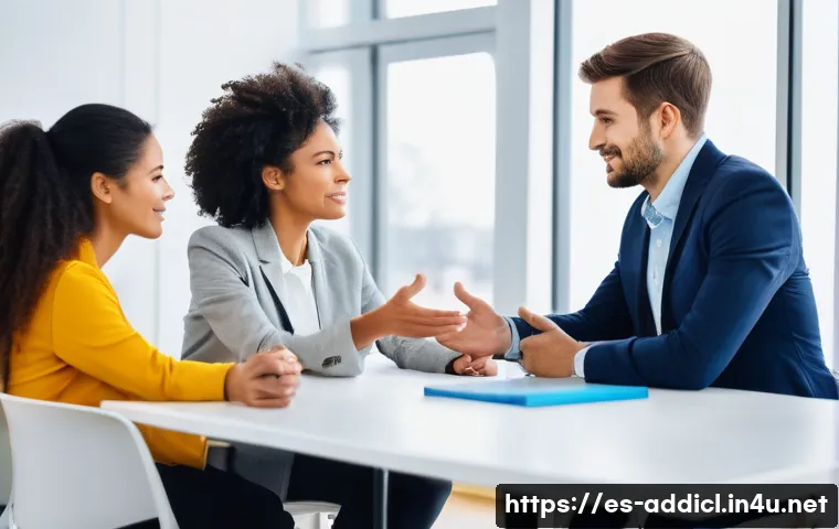 중독상담사 커뮤니티와 네트워킹 방법 - **Prompt 1: Peer Support and Empathy in Addiction Counseling**
"A diverse group of five to six a...